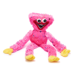 Персонажі мультфільмів - М'яка іграшка обіймашка Хагі Ваги Unbranded рожева з блискітками та зірочками 40 см з липучками на лапках (5c2d9429)