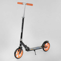 Самокати - Самокат двоколісний Best Scooter з PU колесами та гумовими грипсами Black/Orange (87727)