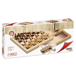 Настольные игры - Игровой набор Cayro Шахматы шашки нарды 3 в 1 (648)