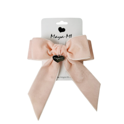 Бижутерия и аксессуары - Заколка Мауа-МІ Бархатный бант Сердечко пудровый (0199-0142-3)