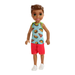 Ляльки - Лялька Barbie Club Chelsea Хлопчик в майці з піцою (DWJ33/FXG78)