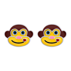 Ювелирные украшения - Серьги UmaUmi Zoo Обезьянка ЧиЧи с желтой эмалью (2210000031739)