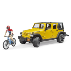 Транспорт і спецтехніка - Автомодель Bruder Jeep Rubicon з фігуркою велосипедиста (02543)