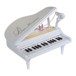 Музыкальные инструменты - Игрушечное пианино-синтезатор Baoli белое с микрофоном 31 клавиша (BAO-1504C-W)