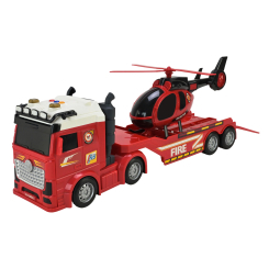 Транспорт і спецтехніка - Ігровий набір Країна Іграшок Велика вантажівка-трейлер з вертольотом (JP588-82A)