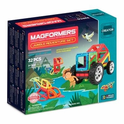 Магнітні конструктори - Магнітний конструктор Пригоди в джунглях Magformers 32 елементів (703009)