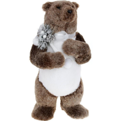 Аксесуари для свят - Інтер'єрна новорічна іграшка Ведмідь 43 см хутряна Bona DP114226