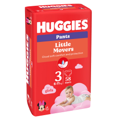 Підгузки - Підгузки-трусики Huggies Little Movers для дівчаток 3 M-Pack 6-11 кг 58 x 2 шт (5029054568033)