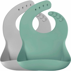 Дитячий посуд та аксесуари - Нагрудник MinikOiOi Basics River Green Powder (101020067)