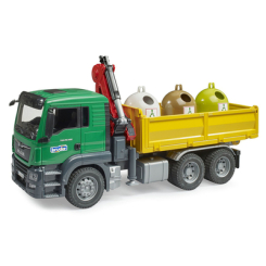 Транспорт и спецтехника - Автомодель Bruder MAN TGS с контейнерами для стеклянных отходов (03753)