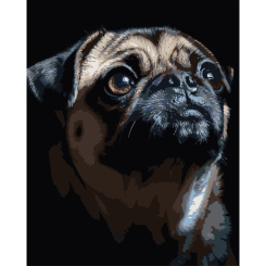 Товары для рисования - Картина по номерам Strateg Портрет мопса на черном фоне 40 х 50 см (AH1290)