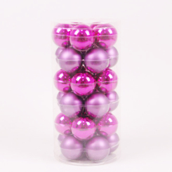 Аксесуари для свят - Кульки скляні Flora D 5,7 см 30 шт Рожевий (44511) (MR62933)
