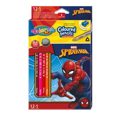 Канцтовары - Карандаши цветные Colorino Человек-паук 13 цветов с точилкой (91789PTR) (566522)