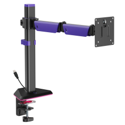 Меблі для геймерів - Кріплення для монітора GamePro Black/Violet RGB (MAG101V) Меблі для геймерів - Кріплення для монітора GamePro Black/Violet RGB (MAG101V)