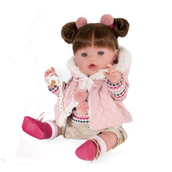 Пупсы - Пупс Munecas De Cuna девочка с коричневыми волосами 45 см (8436587143205)
