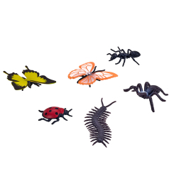 Фигурки животных - Набор фигурок Mojo Насекомые сороконожка, божья коровка, муравей, бабочки, паук (380085/2)