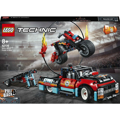 Конструкторы LEGO - Конструктор LEGO Technic Шоу трюков на грузовиках и мотоциклах 2 в 1 (42106)