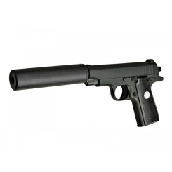 Стрелковое оружие - Игрушечный пистолет на пульках "Browning mini с глушителем Вальтер" Galaxy G2A Металл черный (32228)