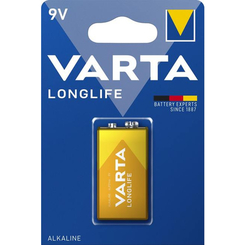 Акумулятори і батарейки - Батарейка Varta Longlife Alkaline 9V 6LR61 1 шт (4122101411) 