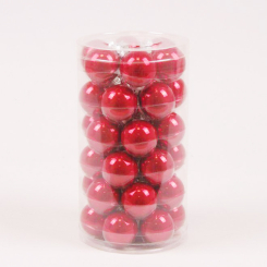 Аксесуари для свят - Кульки скляні Flora D-3,8 см 36 шт Червоний (44505) (MR62918)