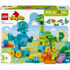 Конструкторы LEGO - Конструктор LEGO DUPLO Динозавры на колесах 3 в 1 (10451)