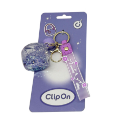 Брелоки - Брелок Clip On Сяючий куб фіолетовий (SV22168/2) Брелоки - Брелок Clip On Сяючий куб фіолетовий (SV22168/2)
