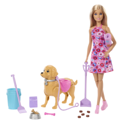 Куклы - Игровой набор Barbie Прогулка со щенком (JJB46)