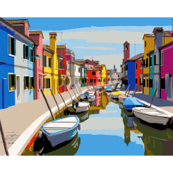 Товары для рисования - Картина по номерам Strateg Дома над водой 40 х 50 (VG052)