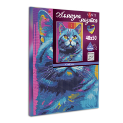 Мозаика - ​Алмазная мозаика Santi Синий кот 40 х 50 см (954713)