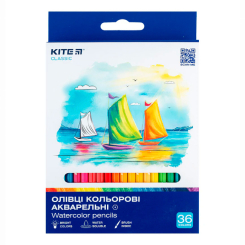 Канцтовари - Олівці кольорові Kite Classic акварельні 36 кольорів (K-1052)