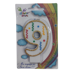 Аксессуары для праздников - Свеча Party House Цифра 9 (4823848301902)