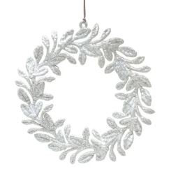 Аксесуари для свят - Підвіска новорічна Flora Віночок Білий (11783) (MR35239)