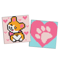 Мозаика - Алмазная мозаика на стикере Идейка Корги 9 х 9 см 2 шт (AMS1058)