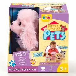 Інтерактивні м’які тварини - Інтерактивна іграшка Addo Pitter patter pets Цуценя рожеве звук (315-11121/2)