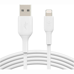 Павербанки - ​Кабель Belkin USB-A > Lightning заряджання/синхронізації 12Вт PVC 2 Pack білий (CAA001BT1MWH2PK)
