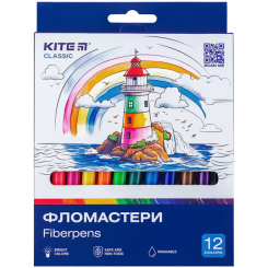 Канцтовари - Набір фломастерів Kite Classic 12 кольорів (K-447)
