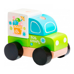Машинки для малюків - Дерев’яна машинка Cubika Експрес-морозиво (13173)