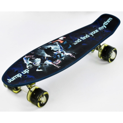 Пенниборд - Скейт Пенни борд со светящимися PU колёсами Best Board Jump Up 55х14 см Разноцветный (74497)