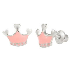 Ювелірні прикраси - Сережки UMa&UMi Корона срібло рожеві (1583169782424)