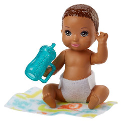 Пупсы - Мини-пупс Barbie Уход за малышами Малыш в пеленках (FHY76/FHY79)