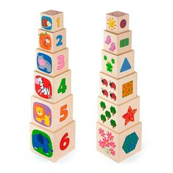 Развивающие игрушки - Набор кубиков Viga Toys Башня (50392)