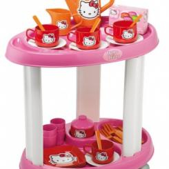 Детские кухни и бытовая техника - Игровой набор Ecoiffier Сервировочный столик с посудой Hello Kitty (1604) (001604)