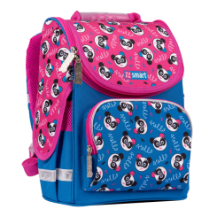 Рюкзаки и сумки - Рюкзак школьный каркасный SMART PG-11 Hello panda синий/розовый (557596)