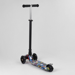 Самокати - Самокат дитячий з алюмінієвою трубкою керма + 4 колеса PU зі світлом Best Scooter 13 x 55 см Multicolor (99662)