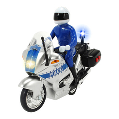 Транспорт і спецтехніка - Іграшковий мотоцикл Dickie toys Поліцейський патруль із фігуркою та ефектами 15 см (3712004)