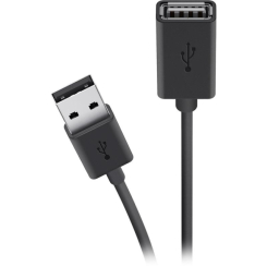 Павербанки - Кабель Belkin USB-A > USB-AF зарядка/синхронизация 4.8 м черный (F3U153BT4.8M)