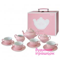 Детские кухни и бытовая техника - Игровой набор Champion Чайный сервиз розовый в горошек (CH12064)