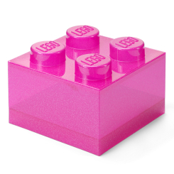 Бокси для іграшок - Коробка для зберігання LEGO Lifestyle Цеглинка 4 яскраво-рожевий з блискітками (40090801)