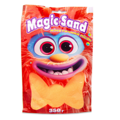 Антистресс игрушки - ​Кинетический песок Strateg Magic sand оранжевый 350 грамм (39402-7)