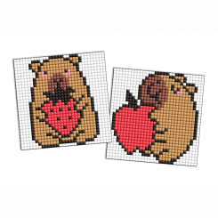 Мозаика - Алмазная мозаика Ідейка Капибара: клубника и яблоко 9х9 см (AMG1173)